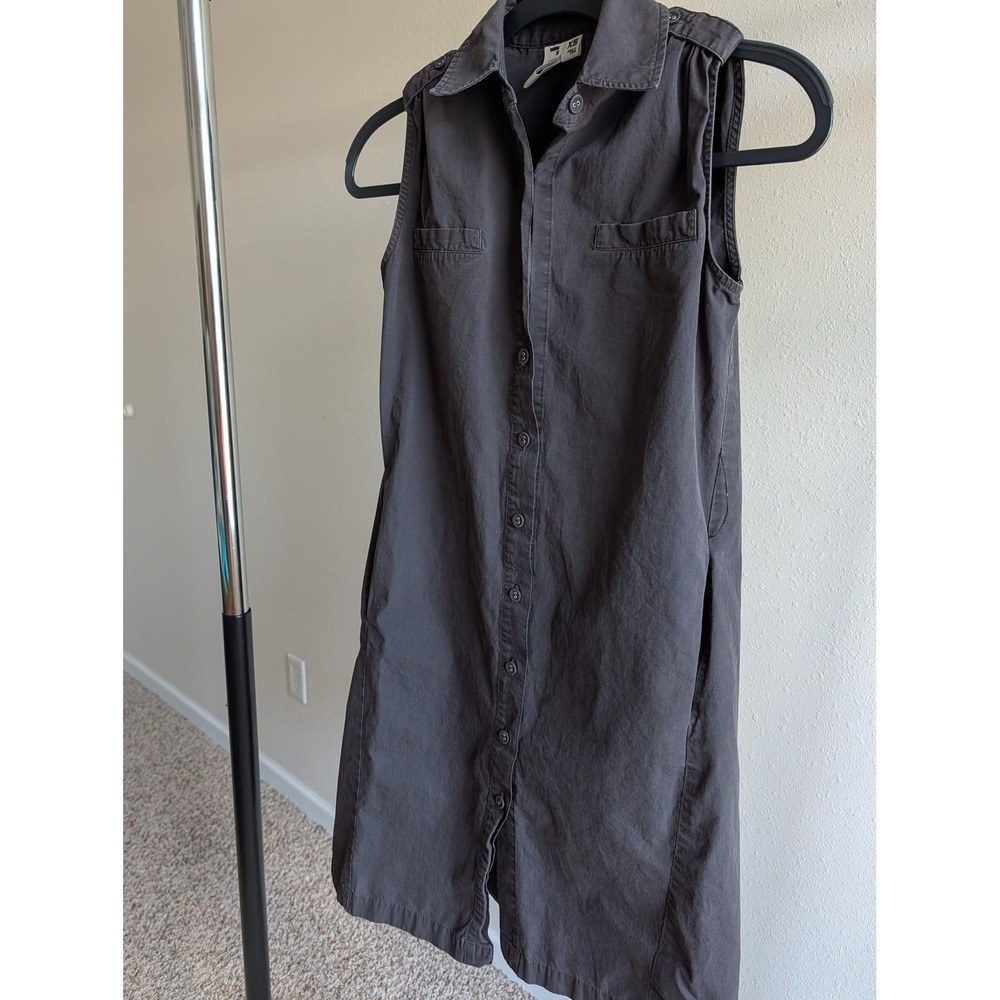 Rogan for Target Charcoal Gray Organic Cotton Sleeveless Utility Shirt Dress XS